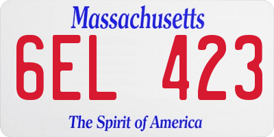 MA license plate 6EL423