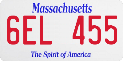 MA license plate 6EL455