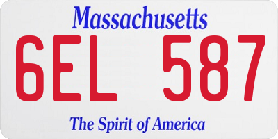 MA license plate 6EL587