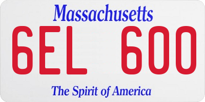 MA license plate 6EL600