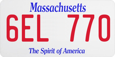 MA license plate 6EL770