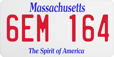 MA license plate 6EM164