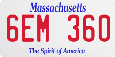 MA license plate 6EM360