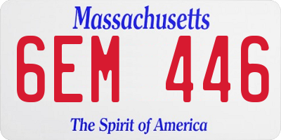 MA license plate 6EM446
