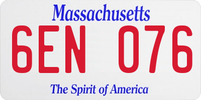 MA license plate 6EN076