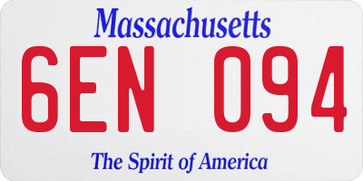 MA license plate 6EN094
