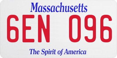 MA license plate 6EN096