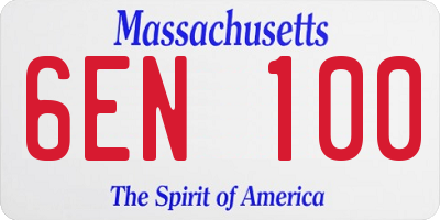 MA license plate 6EN100