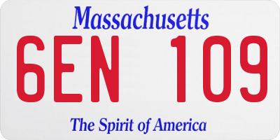 MA license plate 6EN109