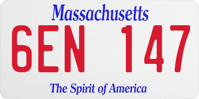 MA license plate 6EN147