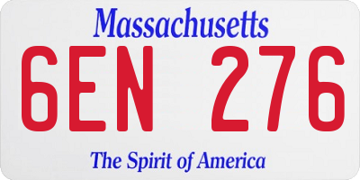 MA license plate 6EN276