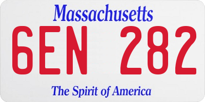 MA license plate 6EN282