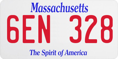 MA license plate 6EN328