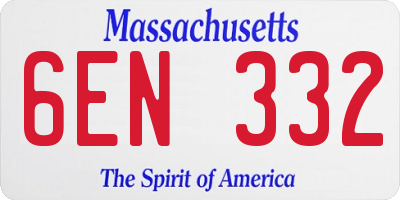 MA license plate 6EN332
