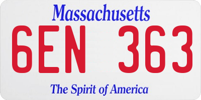 MA license plate 6EN363