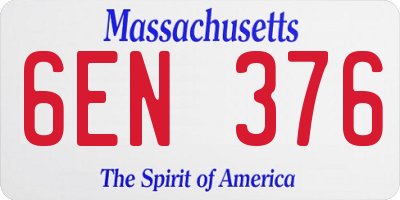 MA license plate 6EN376