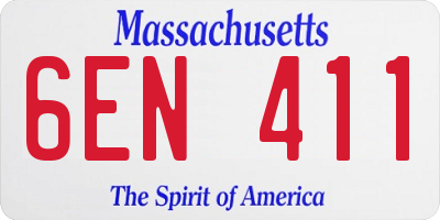 MA license plate 6EN411