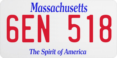 MA license plate 6EN518