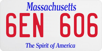 MA license plate 6EN606