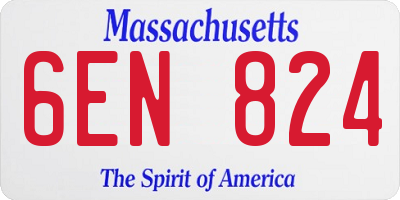 MA license plate 6EN824