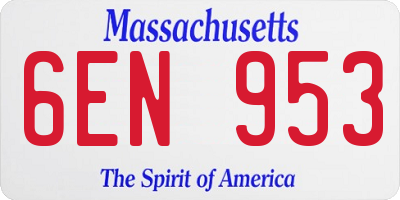 MA license plate 6EN953