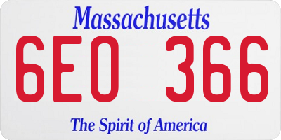 MA license plate 6EO366