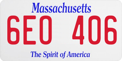 MA license plate 6EO406