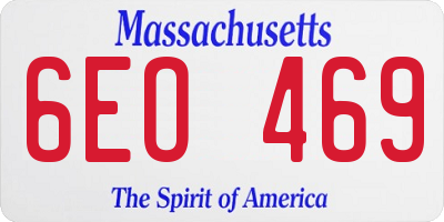 MA license plate 6EO469