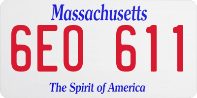 MA license plate 6EO611