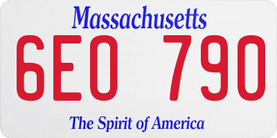 MA license plate 6EO790