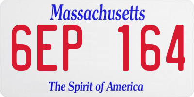 MA license plate 6EP164