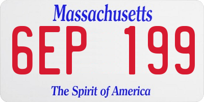 MA license plate 6EP199