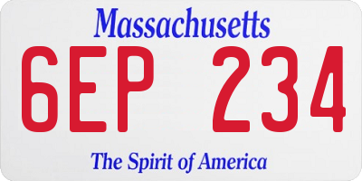 MA license plate 6EP234
