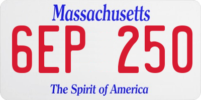 MA license plate 6EP250