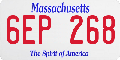 MA license plate 6EP268