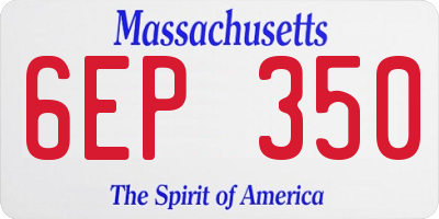 MA license plate 6EP350