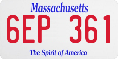 MA license plate 6EP361