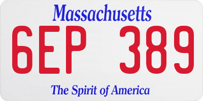 MA license plate 6EP389