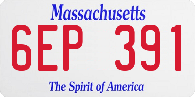 MA license plate 6EP391