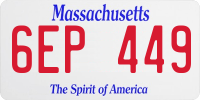 MA license plate 6EP449