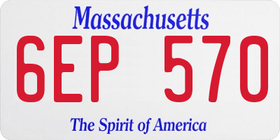 MA license plate 6EP570