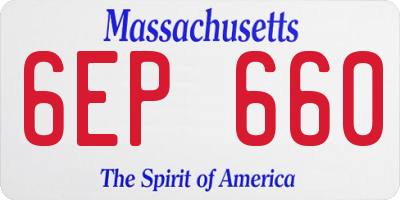 MA license plate 6EP660