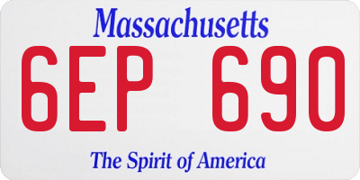 MA license plate 6EP690