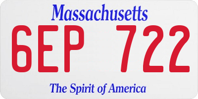 MA license plate 6EP722