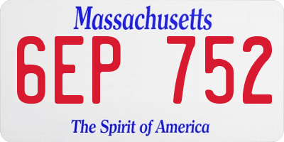 MA license plate 6EP752