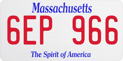 MA license plate 6EP966