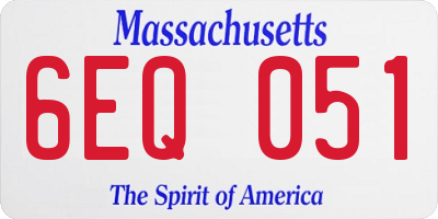 MA license plate 6EQ051