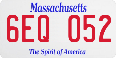 MA license plate 6EQ052