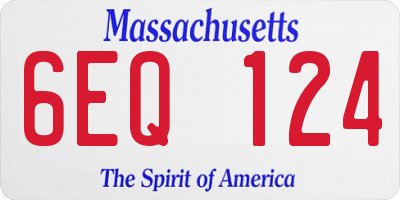 MA license plate 6EQ124