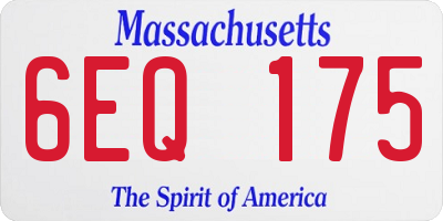 MA license plate 6EQ175
